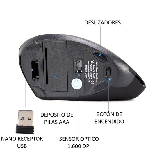 Mouse Vertical Inalambrico