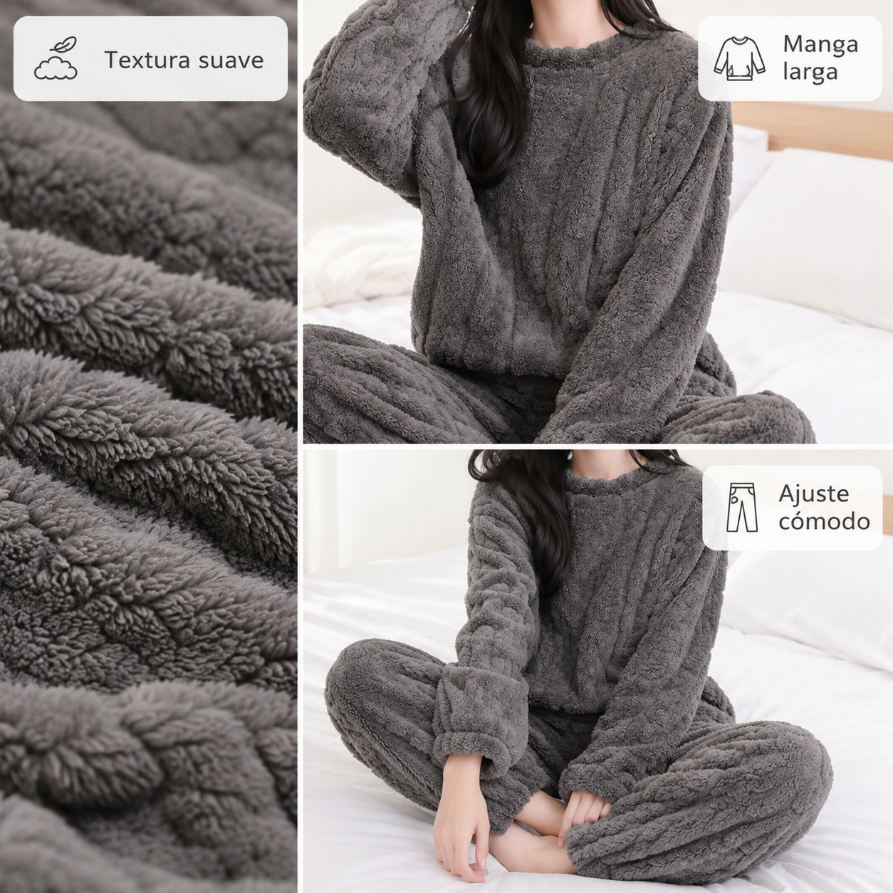 Pijama Afelpado 2 Piezas Mujer – Otoño/Invierno