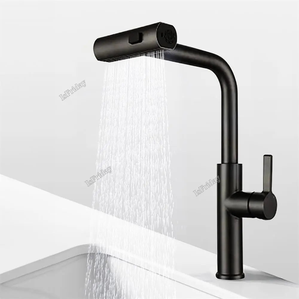 Grifo de cocina con salida de cascada a prueba de salpicaduras