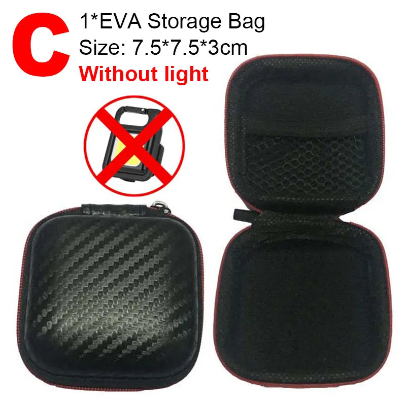 Mini linterna portátil COB para trabajo, luz LED magnética de bolsillo