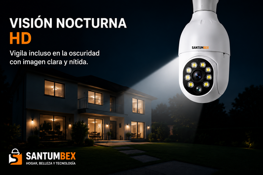 Cámara Ampolleta Inteligente 360° HD WiFi | Seguridad para Hogar y Negocio