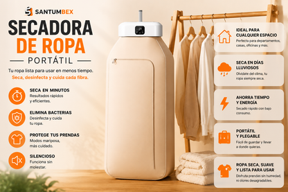 Secadora Portátil de Ropa | Olvídate de la Ropa Húmeda en Invierno