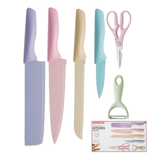 Set Juego De Cuchillos 6 Piezas Colores