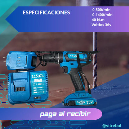 Taladro + Set Herramientas Tasbel