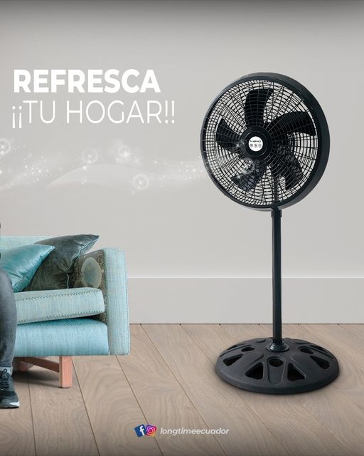 Ventilador de pie Vortex P180 negro oscuro con 3 aspas, 18" de diámetro 127 V