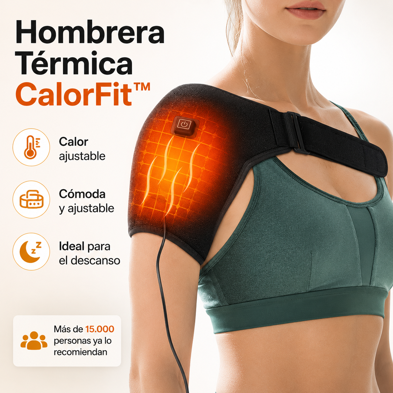 Hombrera Térmica CalorFit™ con Calor Ajustable para Hombro