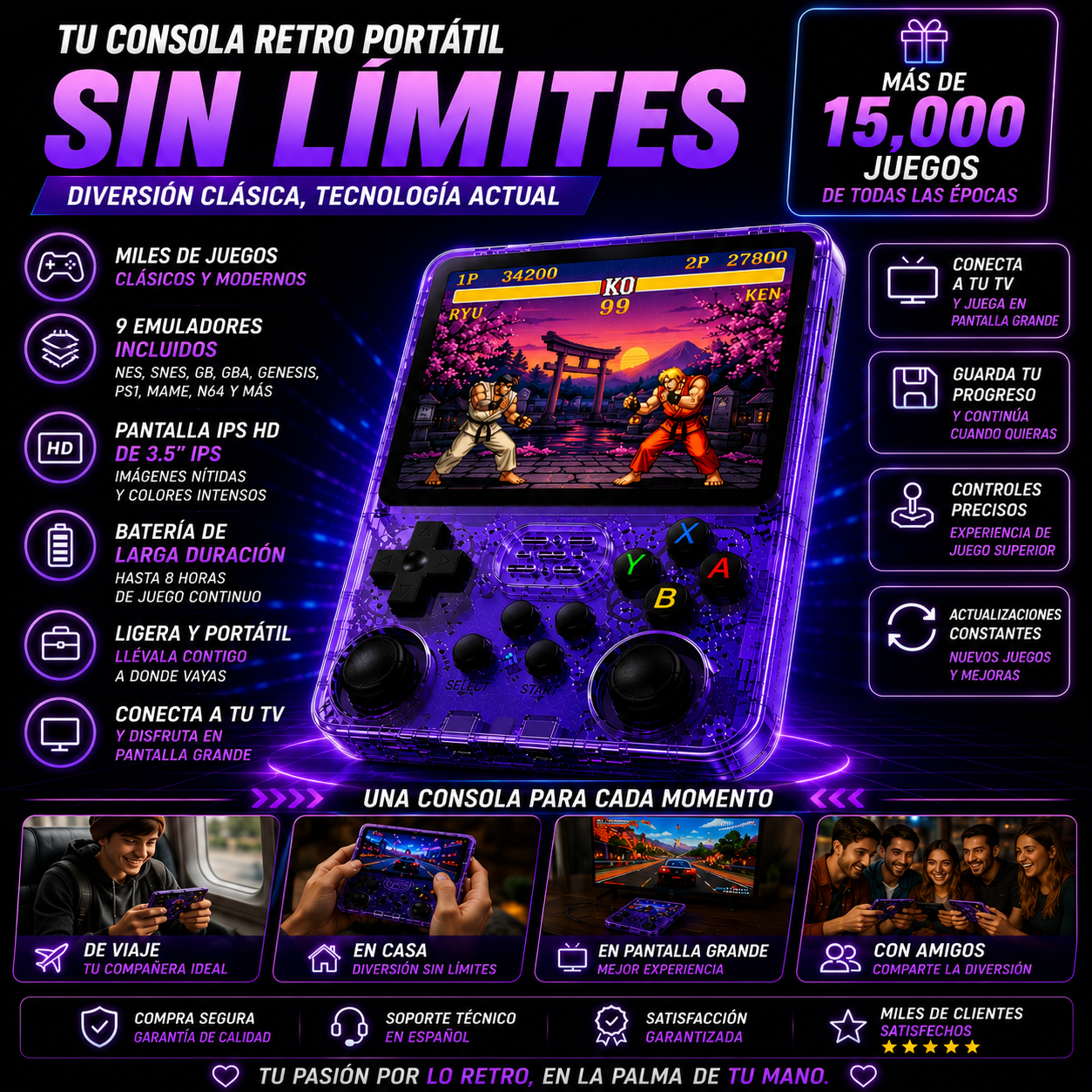 Consola R36S +15.000 Juegos Retro+ ENVÍO GRATIS 🚚