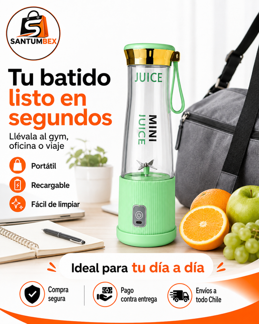 Licuadora Portátil Recargable 380ML – Smoothies y Jugos en Segundos