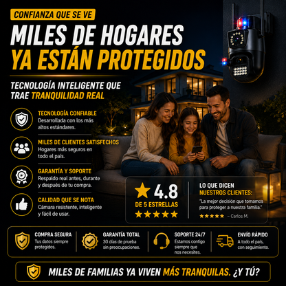 Cámara de Seguridad 360° GESKS que protege tu hogar desde tu celular+ ENVÍO GRATIS 🚚