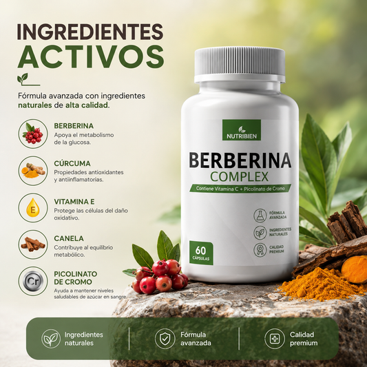 Berberina suplemento paramantener niveles normales de glucosa