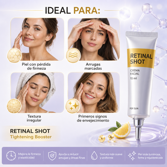ANTIEDAD INTENSIVO RETINAL SHOT – Booster Facial Antiedad con Retinal | Firmeza, Arrugas y Luminosidad