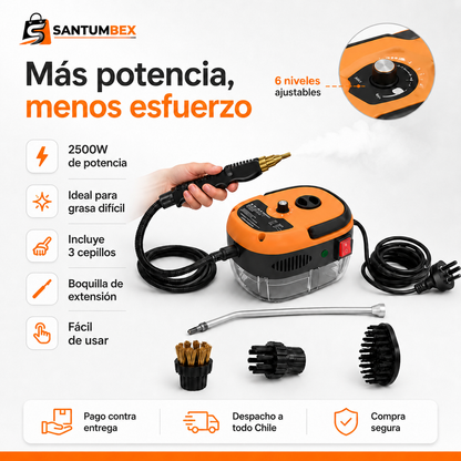 Limpiador de Vapor 2500W Alta Presión