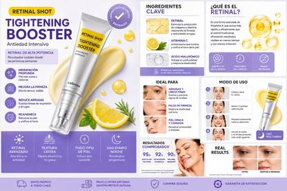 ANTIEDAD INTENSIVO RETINAL SHOT – Booster Facial Antiedad con Retinal | Firmeza, Arrugas y Luminosidad