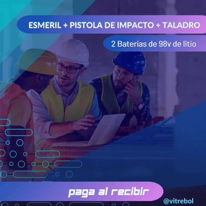 El Set Más Potente y duradero - Pistola de impacto, Taladro y Esmeril