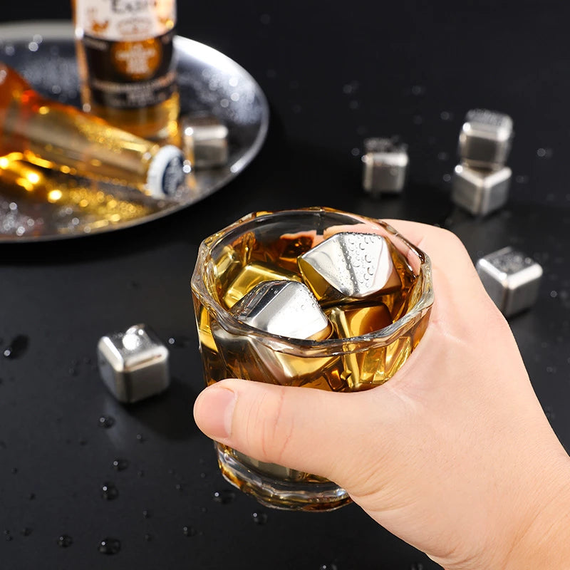 Set de Cubos de Acero para Enfriar Bebidas