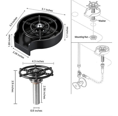 Enjuagador de vidrio para fregadero de cocina