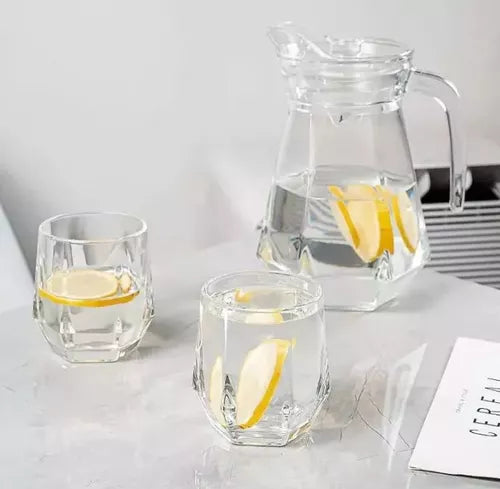 Juego de jarra de agua + 4 vasos 5 piezas