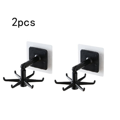 Ganchos giratorios de 360 grados para cocina, gancho autoadhesivo de pared para puerta, bolso, ropa, corbatas