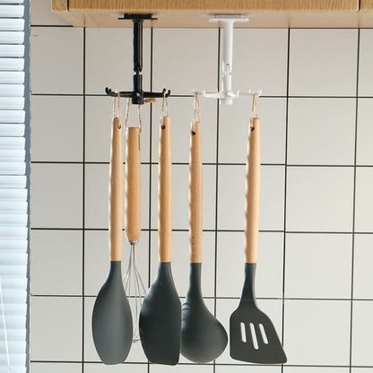 Ganchos giratorios de 360 grados para cocina, gancho autoadhesivo de pared para puerta, bolso, ropa, corbatas