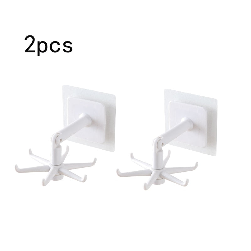 Ganchos giratorios de 360 grados para cocina, gancho autoadhesivo de pared para puerta, bolso, ropa, corbatas