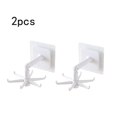 Ganchos giratorios de 360 grados para cocina, gancho autoadhesivo de pared para puerta, bolso, ropa, corbatas