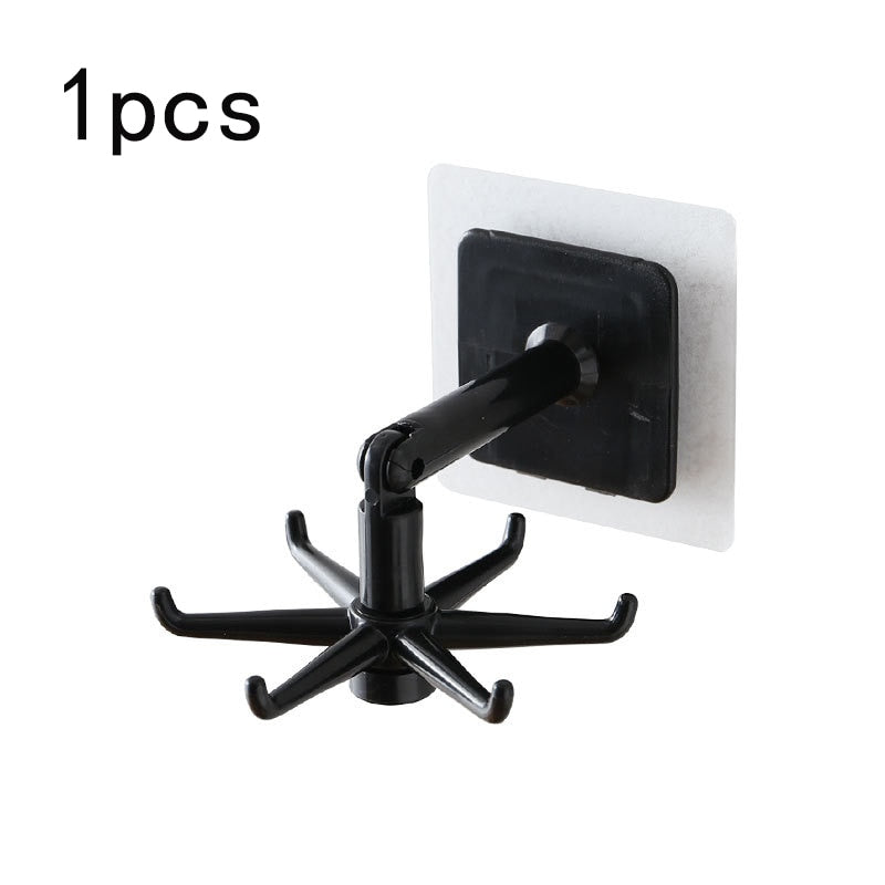 Ganchos giratorios de 360 grados para cocina, gancho autoadhesivo de pared para puerta, bolso, ropa, corbatas