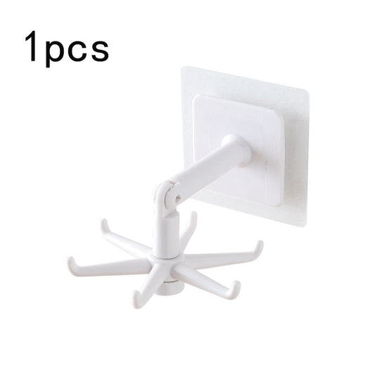 Ganchos giratorios de 360 grados para cocina, gancho autoadhesivo de pared para puerta, bolso, ropa, corbatas