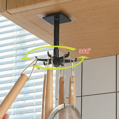 Ganchos giratorios de 360 grados para cocina, gancho autoadhesivo de pared para puerta, bolso, ropa, corbatas