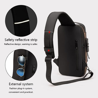BOLSO IMPERMEABLE CON PUERTO USB y SEGURO ANTIRROBO (TSA)