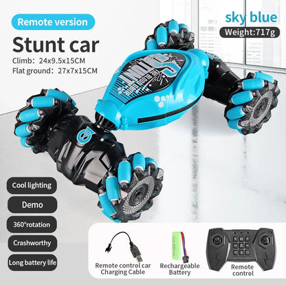Coche teledirigido 4WD 1:16 Stunt con luz LED, gestor infrarrojo, inducción Twist, escalada, controlado por Radio, juguete para niños