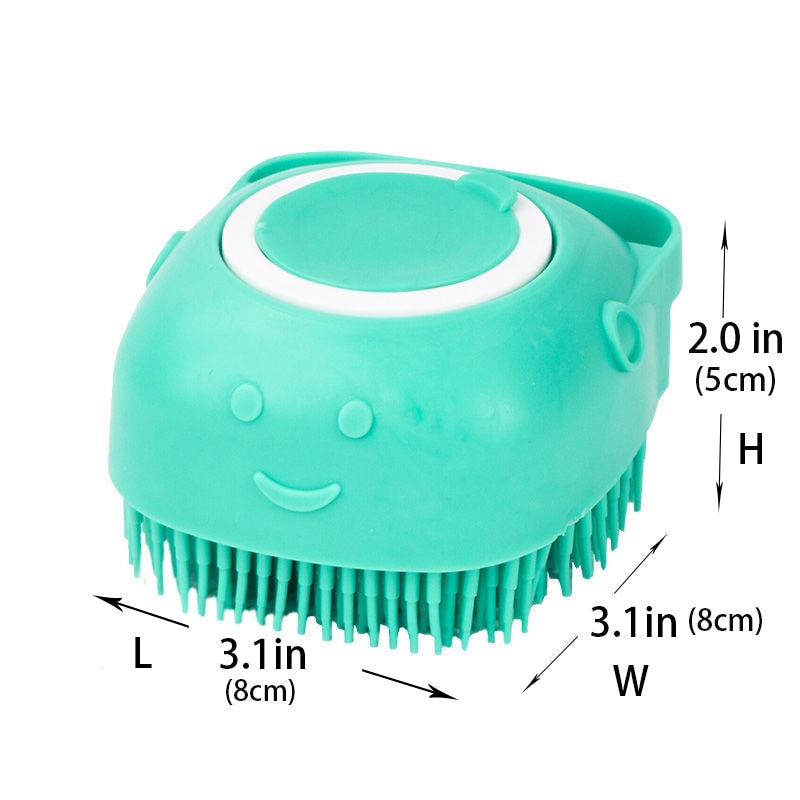 Cepillo de baño de silicona suave y seguro para perros y gatos