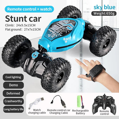 Coche teledirigido 4WD 1:16 Stunt con luz LED, gestor infrarrojo, inducción Twist, escalada, controlado por Radio, juguete para niños