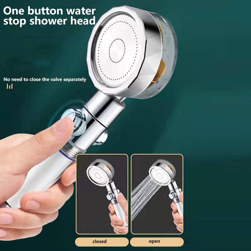 Cabezal de ducha de hélice con ventilador incorporado