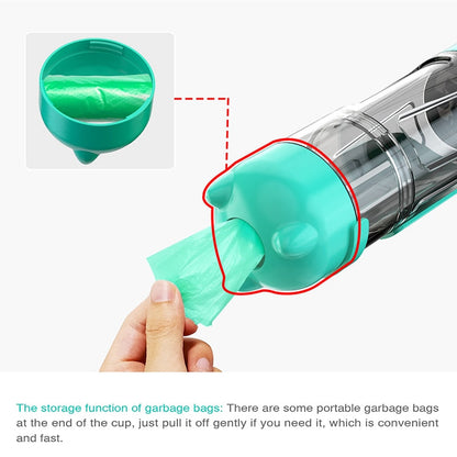 Botella de agua para perros y gatos 3 en 1