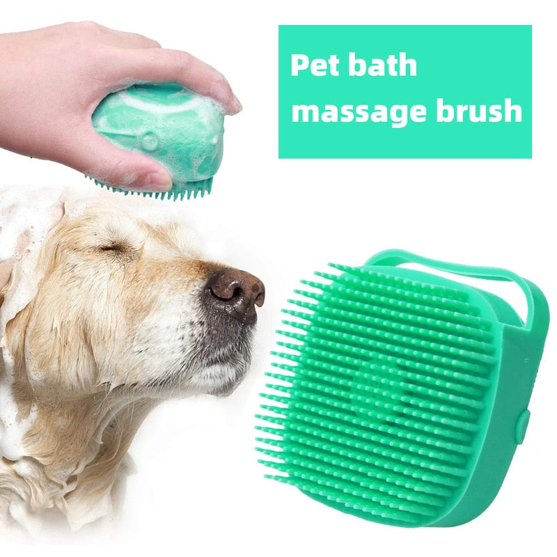 Cepillo de baño de silicona suave y seguro para perros y gatos