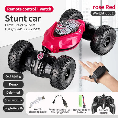 Coche teledirigido 4WD 1:16 Stunt con luz LED, gestor infrarrojo, inducción Twist, escalada, controlado por Radio, juguete para niños
