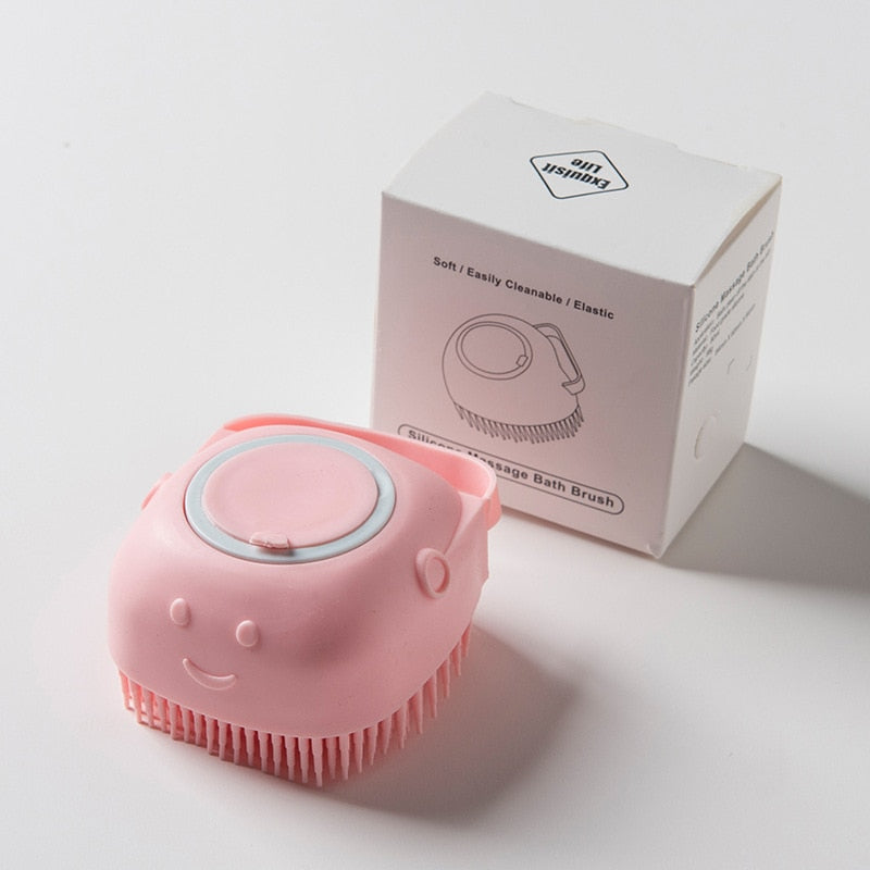 Cepillo de baño de silicona suave y seguro para perros y gatos