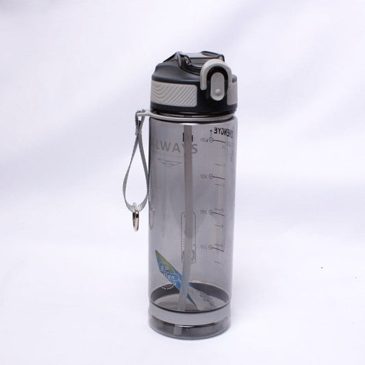 Botella de agua deportiva con bombilla