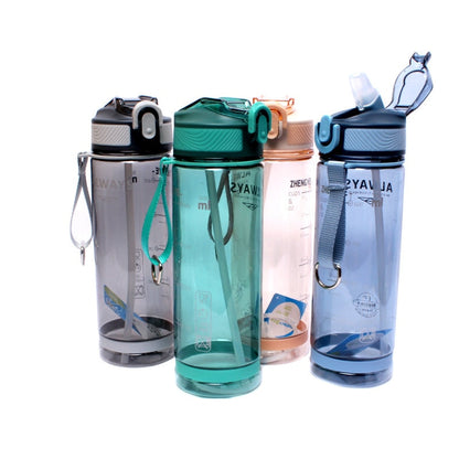 Botella de agua deportiva con bombilla