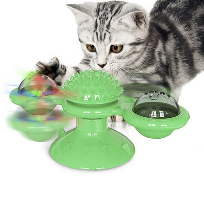 Juguete interactivo de molino de viento para gatos