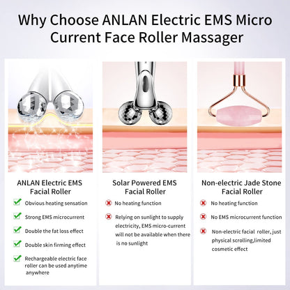 Rodillo eléctrico EMS para masaje facial, masajeador de microcorriente para estiramiento facial
