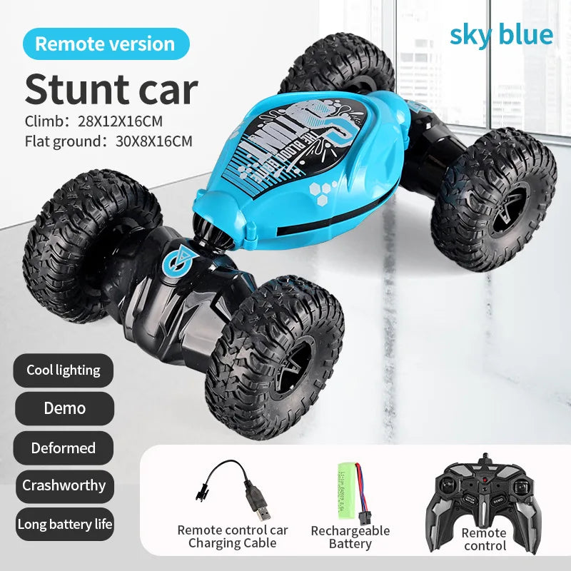 Coche teledirigido 4WD 1:16 Stunt con luz LED, gestor infrarrojo, inducción Twist, escalada, controlado por Radio, juguete para niños