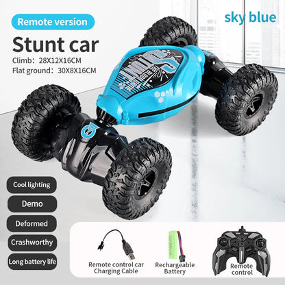 Coche teledirigido 4WD 1:16 Stunt con luz LED, gestor infrarrojo, inducción Twist, escalada, controlado por Radio, juguete para niños
