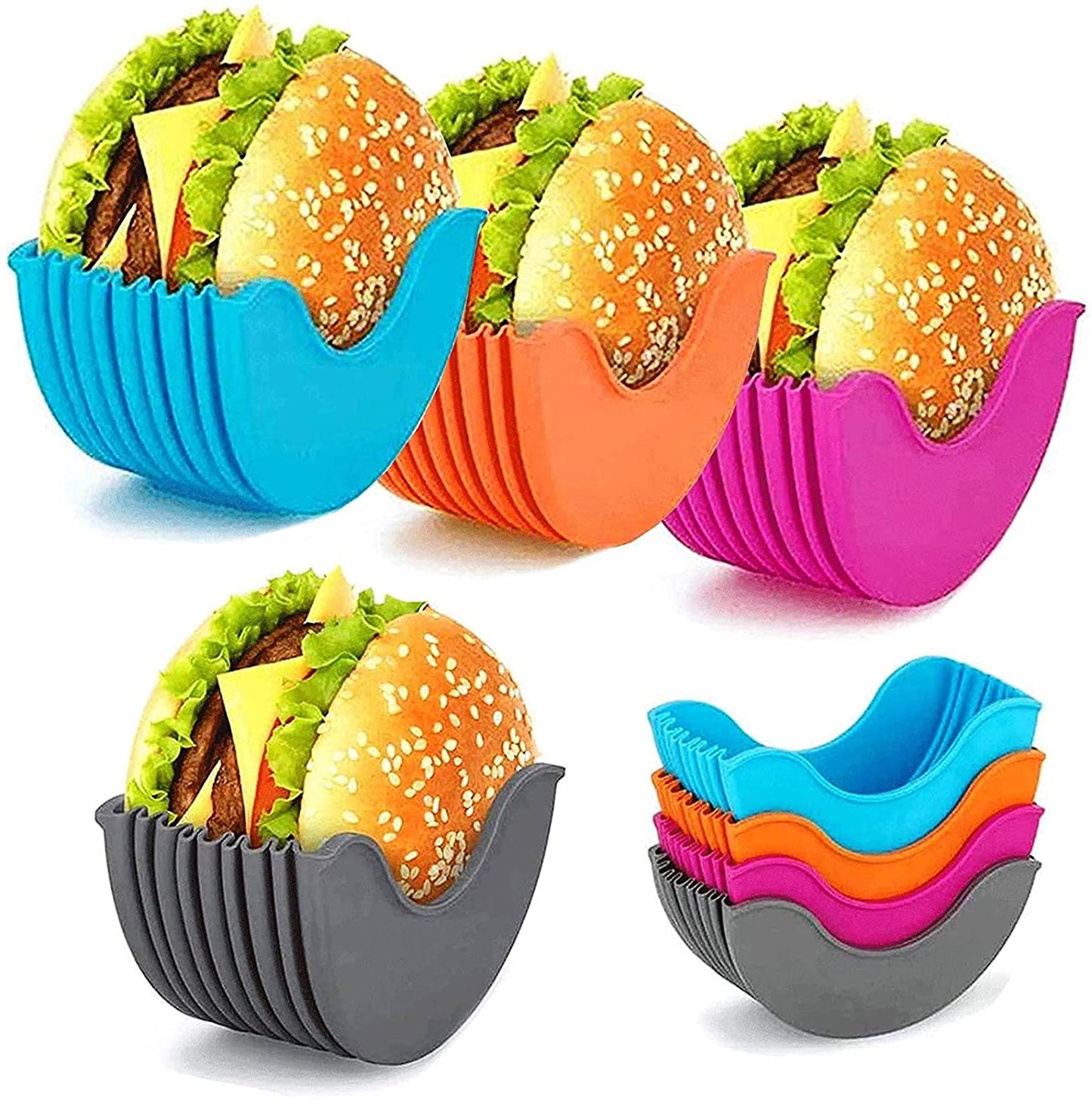 Soporte de silicona reutilizable para hamburguesas