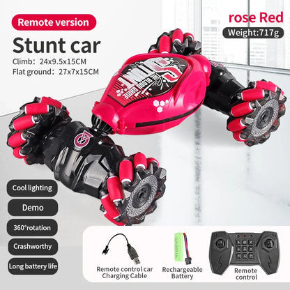 Coche teledirigido 4WD 1:16 Stunt con luz LED, gestor infrarrojo, inducción Twist, escalada, controlado por Radio, juguete para niños