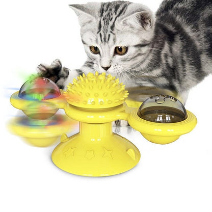 Juguete interactivo de molino de viento para gatos
