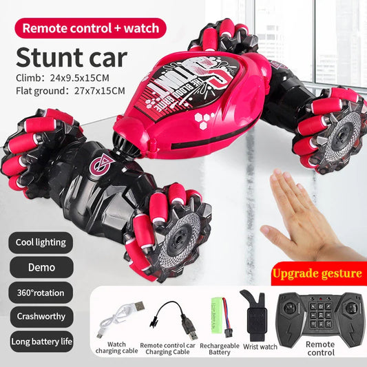 Coche teledirigido 4WD 1:16 Stunt con luz LED, gestor infrarrojo, inducción Twist, escalada, controlado por Radio, juguete para niños