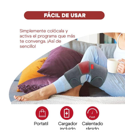 Rodillera Térmica USB – Calor Ajustable y Vibración Relajante