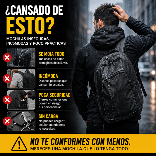 BOLSO ANTIRROBO CON CARGA USB+BLOQUEO