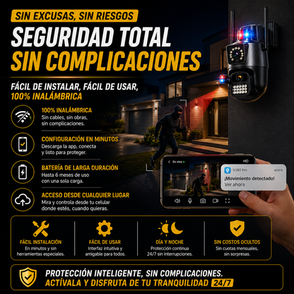 Cámara de Seguridad 360° GESKS que protege tu hogar desde tu celular+ ENVÍO GRATIS 🚚